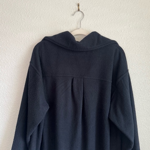 Free People Beach Womens Small Oversized Black Fleece Sweater Slouchy Relaxed - Picture 9 of 10
